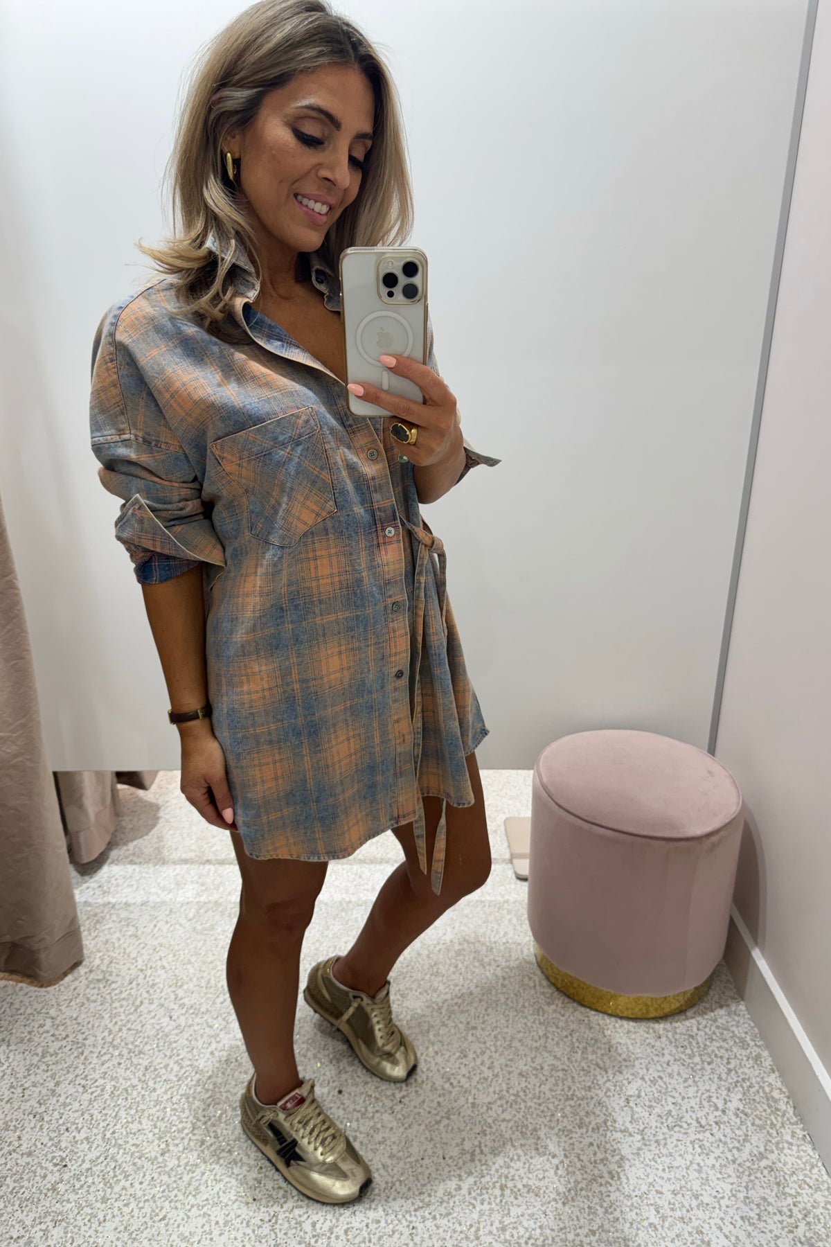 Summi Summi Pip Shirt Dress| Aperol Check