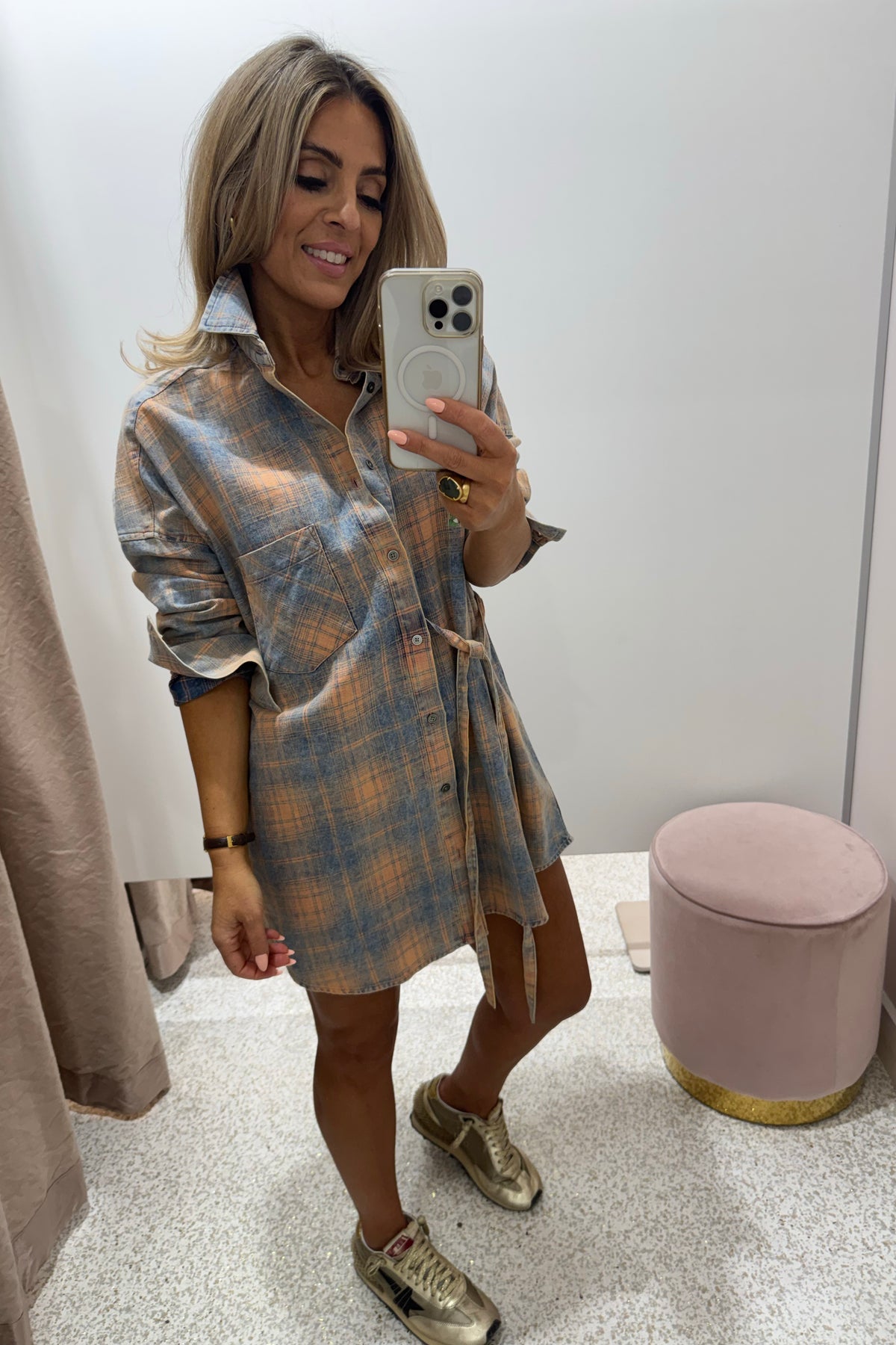 Summi Summi Pip Shirt Dress| Aperol Check