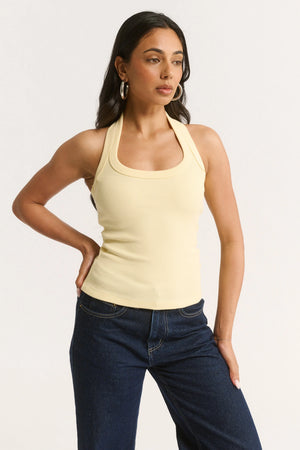 Primi Harmony Halter Neck Tank | Buttermilk || PRE_ORDER ETA 27/10/2026