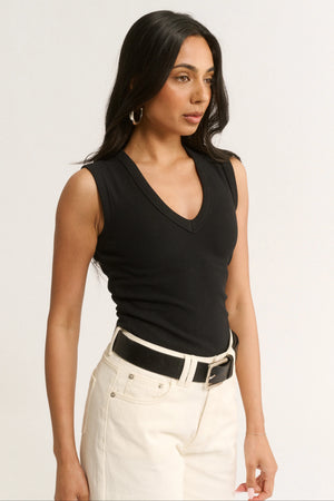 Primi Stella V Neck Tank | Black || PRE_ORDER ETA 27/10/2026