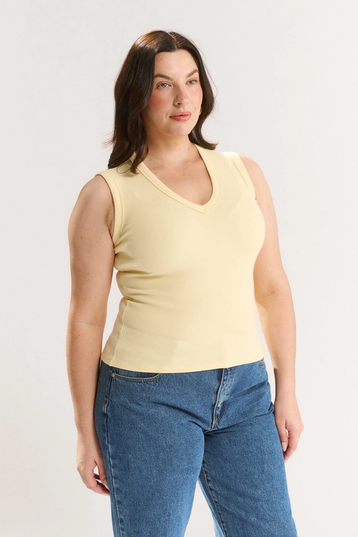 Primi Stella V Neck Tank | Buttermilk || PRE_ORDER ETA 27/10/2026