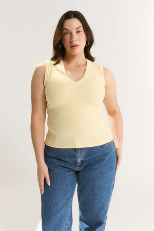 Primi Stella V Neck Tank | Buttermilk || PRE_ORDER ETA 27/10/2026