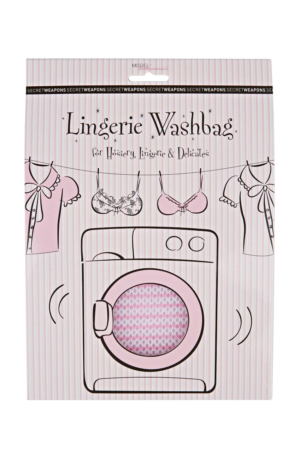 Secret Weapons Lingerie Wash Bag | White/Pink