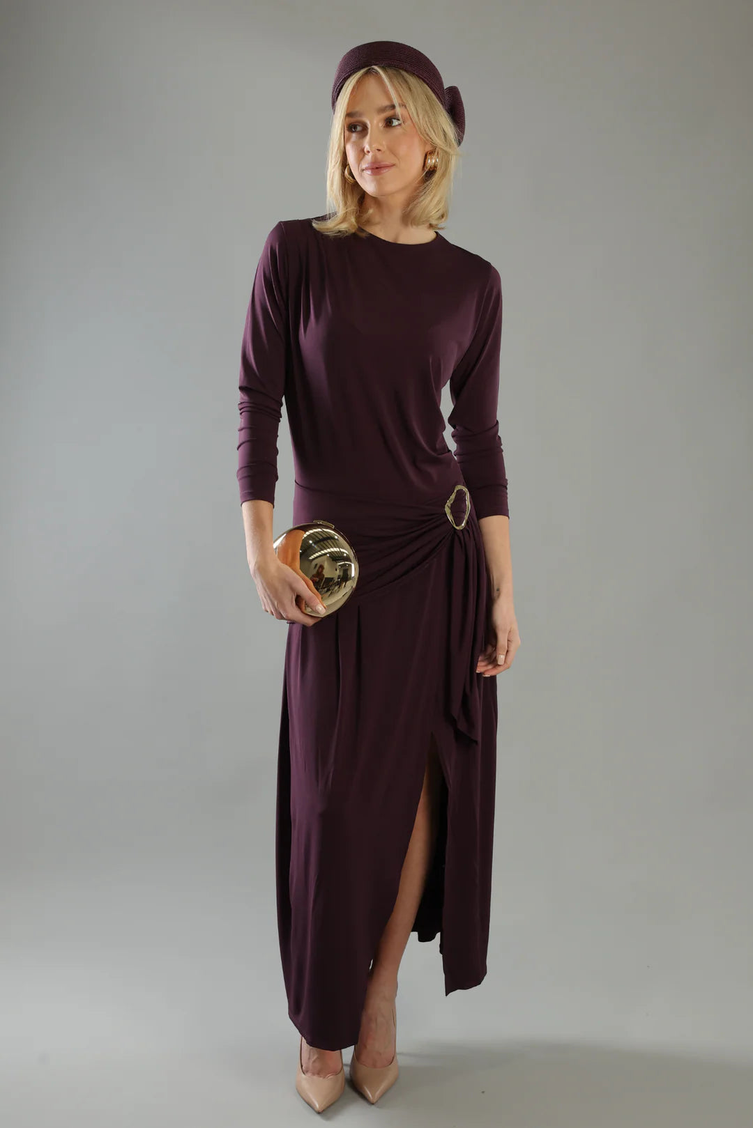 Morgan & Taylor Tara Racewear Pillbox Hat | Dark Cherry Red