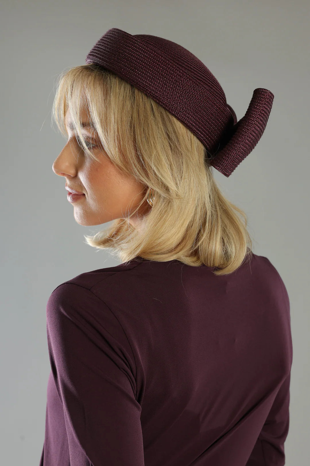 Morgan & Taylor Tara Racewear Pillbox Hat | Dark Cherry Red