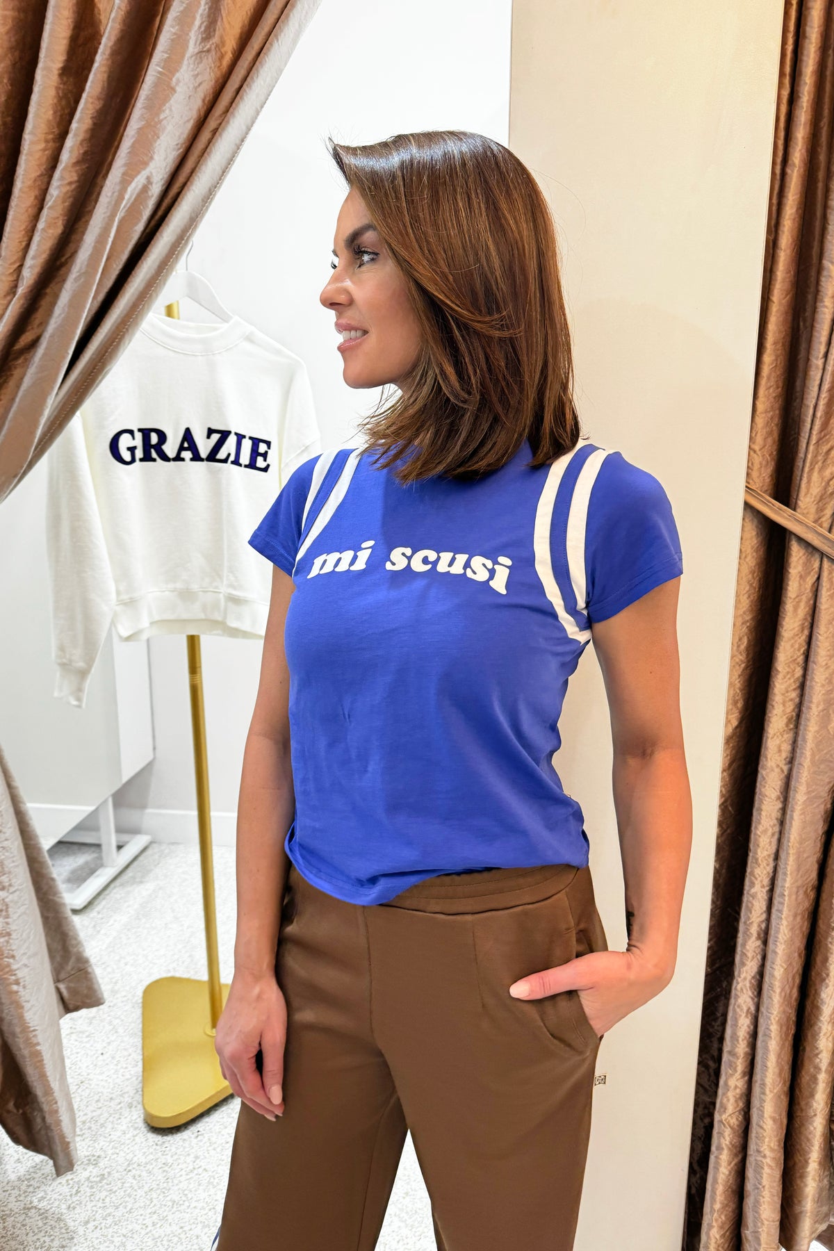 Araminta James Mi Scui Baby Tee | Ultramarines