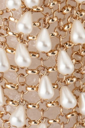 Olga Berg The Jaden Pearl Chainmail Bag | Champagne || Pre_ Order ETA 4/10/2026