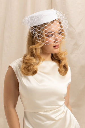 Morgan & Taylor Zahra Pillbox Hat | White || PRE-ORDER ETA 27/10/2024