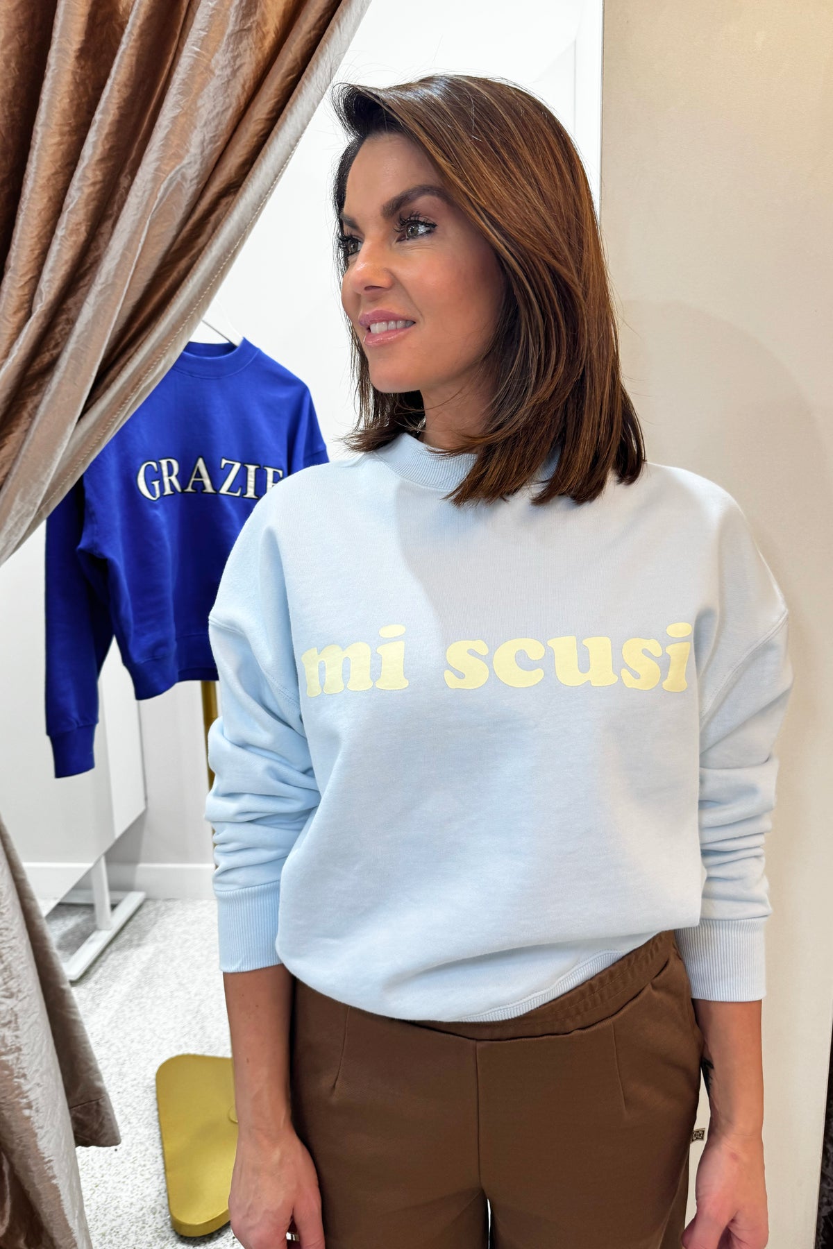 Araminta James Mi Scusi Sweatshirt | Washed Glacier