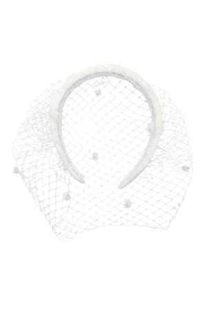 Morgan & Taylor Lila Veil Headband | White