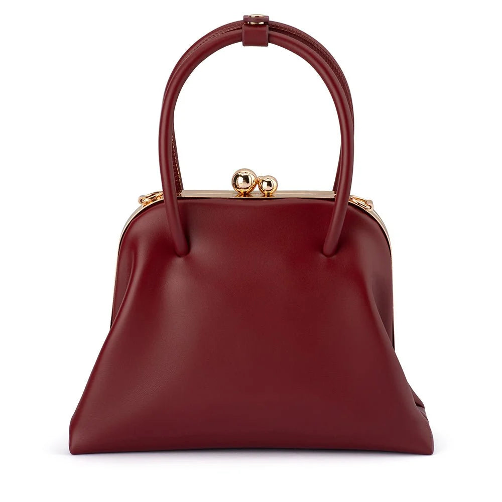 Olga Berg The Leandra Top Handle Bag | Burgandy || Pre_ Order ETA 4/10/2026