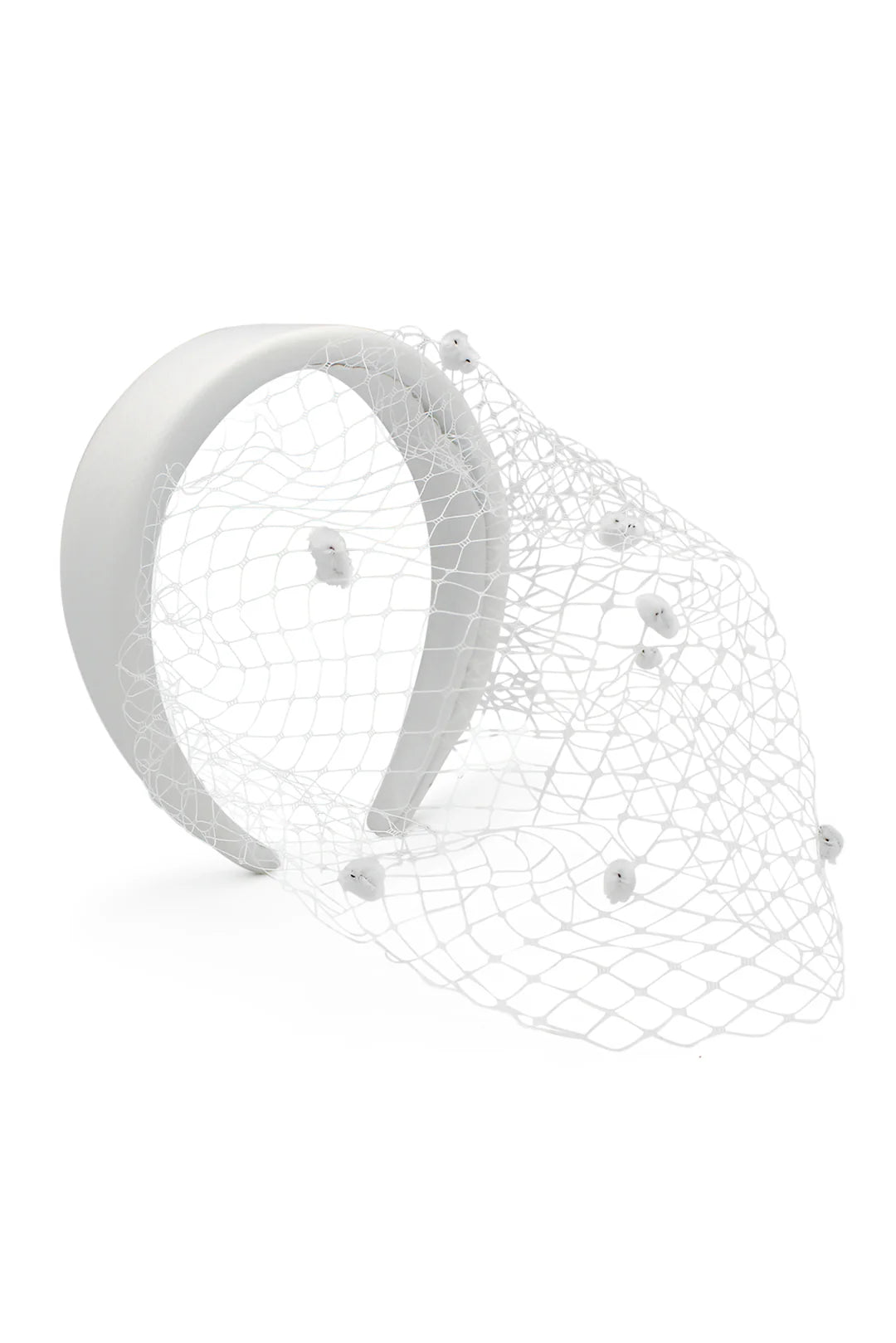 Morgan & Taylor Lila Veil Headband | White