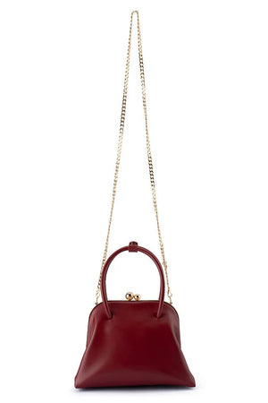 Olga Berg The Leandra Top Handle Bag | Burgandy || Pre_ Order ETA 4/10/2026