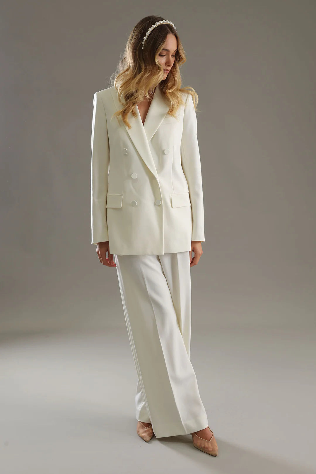 Morgan & Taylor Perla Headpiece | Pearl Gold