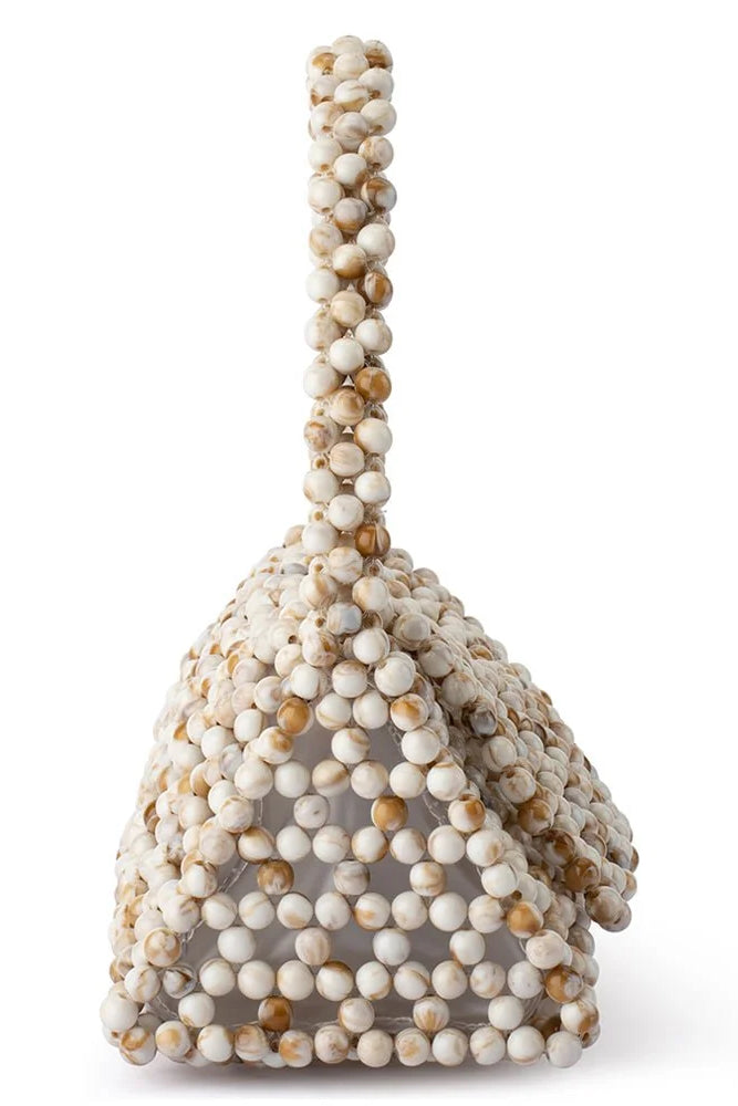 Olg Berg Amrita Bead Top Hande Bag | Natural || Pre_ Order ETA 4/10/2026