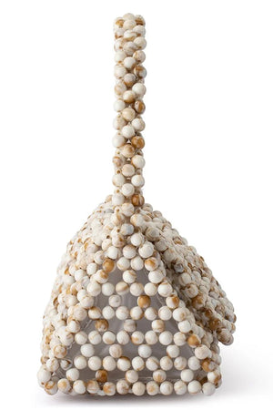 Olg Berg Amrita Bead Top Hande Bag | Natural || Pre_ Order ETA 4/10/2026