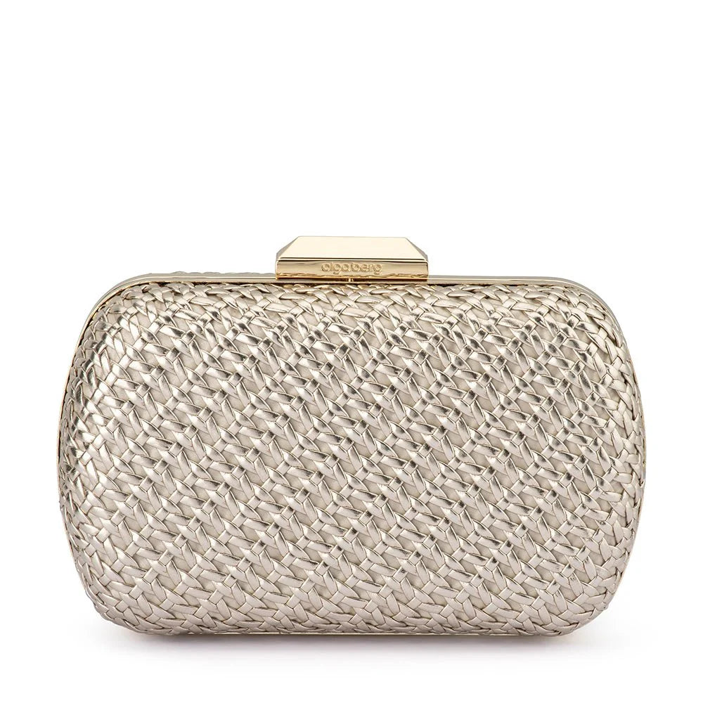 Olga Berg The Mali Textured Clutch | Gold || Pre_ Order ETA 4/10/2026