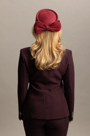 Morgan & Taylor Tara Racewear Pillbox Hat | Burgandy Red || PRE-ORDER ETA 27/10/2024