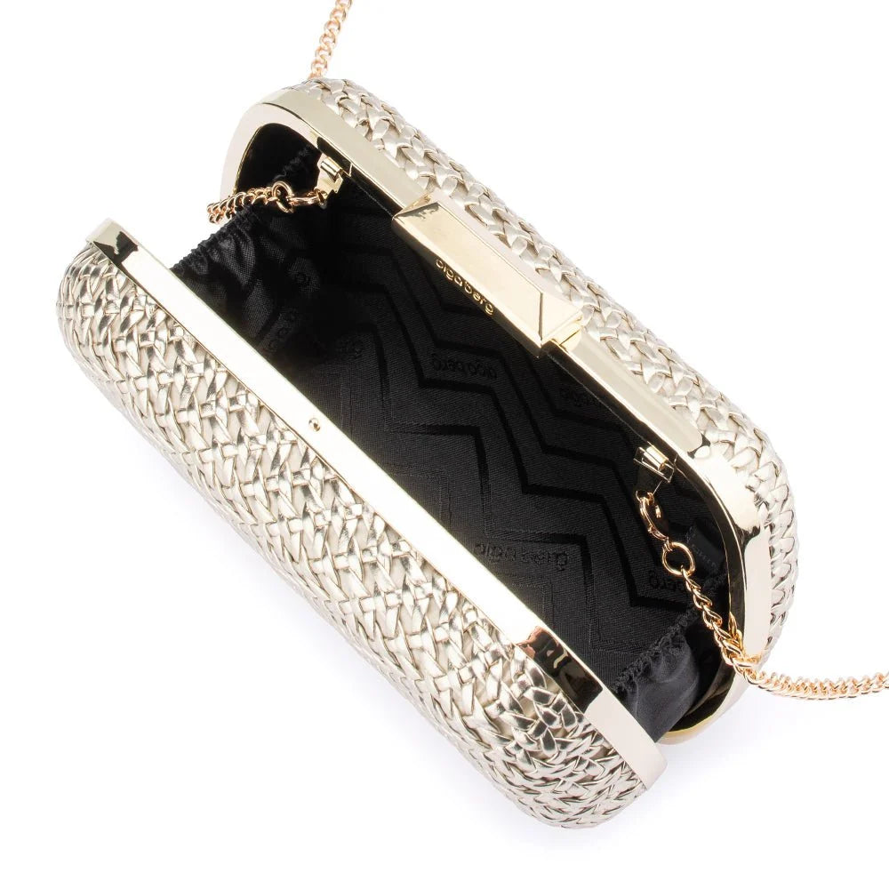 Olga Berg The Mali Textured Clutch | Gold || Pre_ Order ETA 4/10/2026
