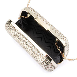 Olga Berg The Mali Textured Clutch | Gold || Pre_ Order ETA 4/10/2026