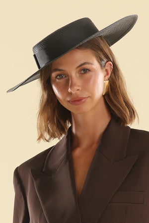 Morgan & Taylor Macy Boater | Black || PRE-ORDER ETA 27/10/2024