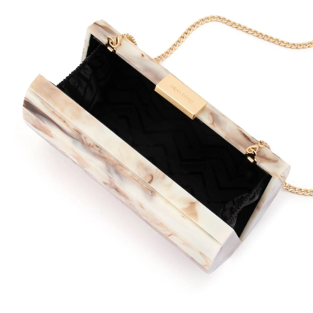 Olga Berg The Odette Acrylic Clutch | Natural || Pre_ Order ETA 4/10/2026