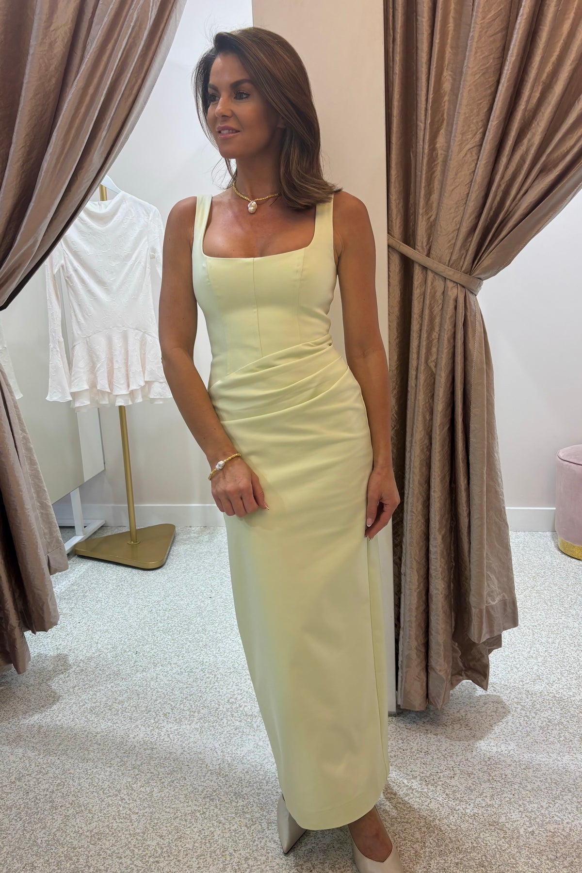 Shona Joy Lani Structured Midi Dress | Pistachio