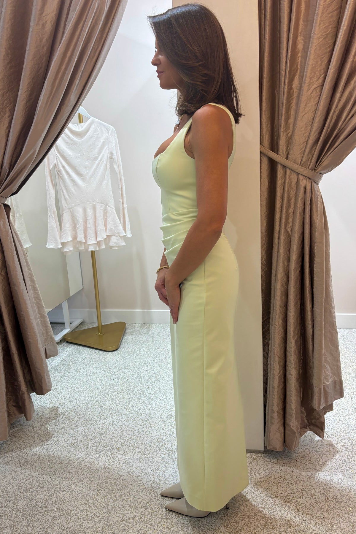 Shona Joy Lani Structured Midi Dress | Pistachio