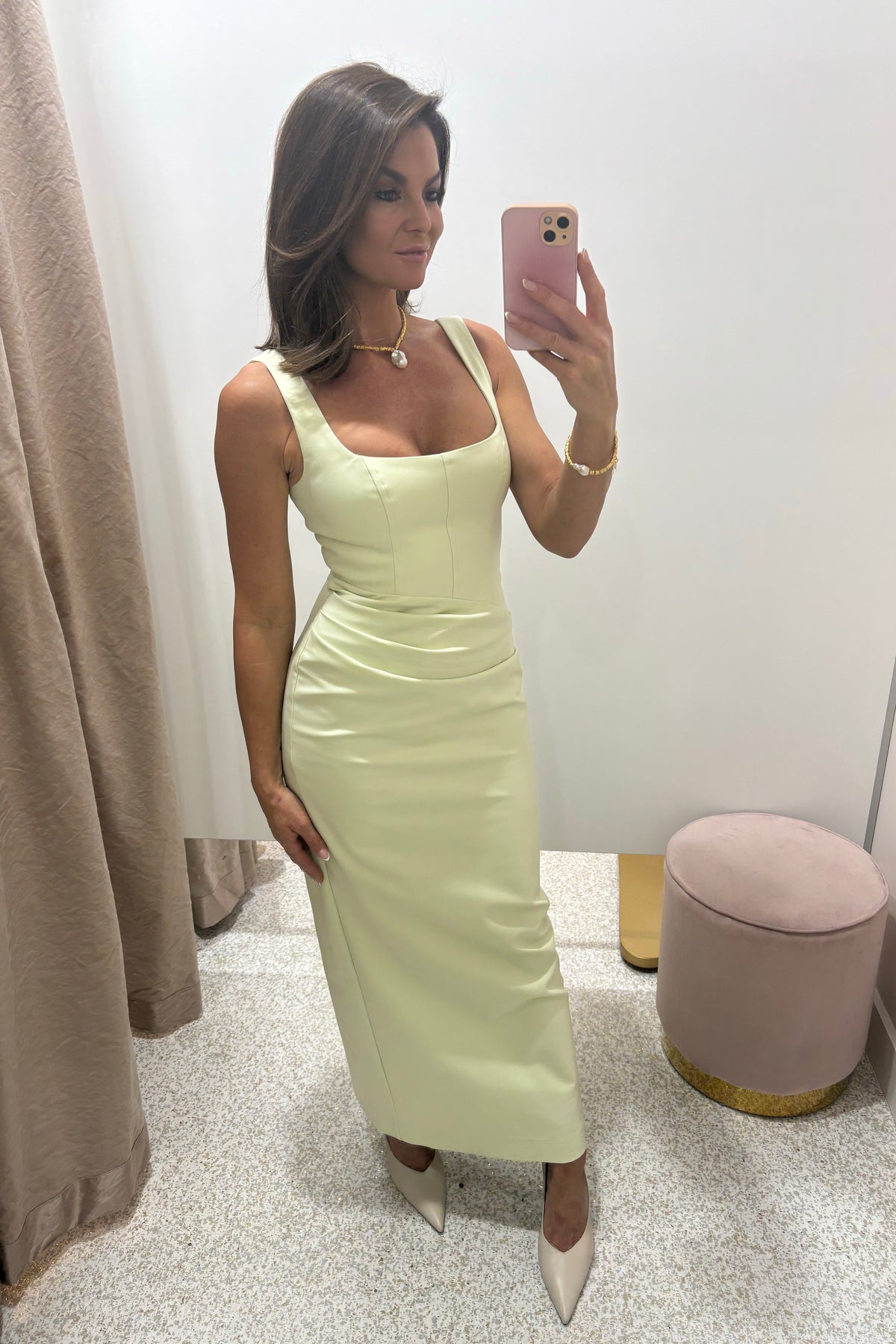 Shona Joy Lani Structured Midi Dress | Pistachio