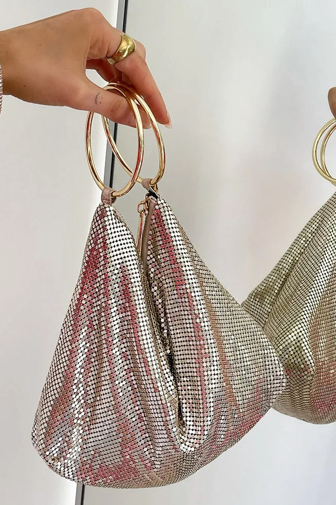 Olga Berg The Shar Mesh Convertible Bag | Gold || Pre_ Order ETA 4/10/2026