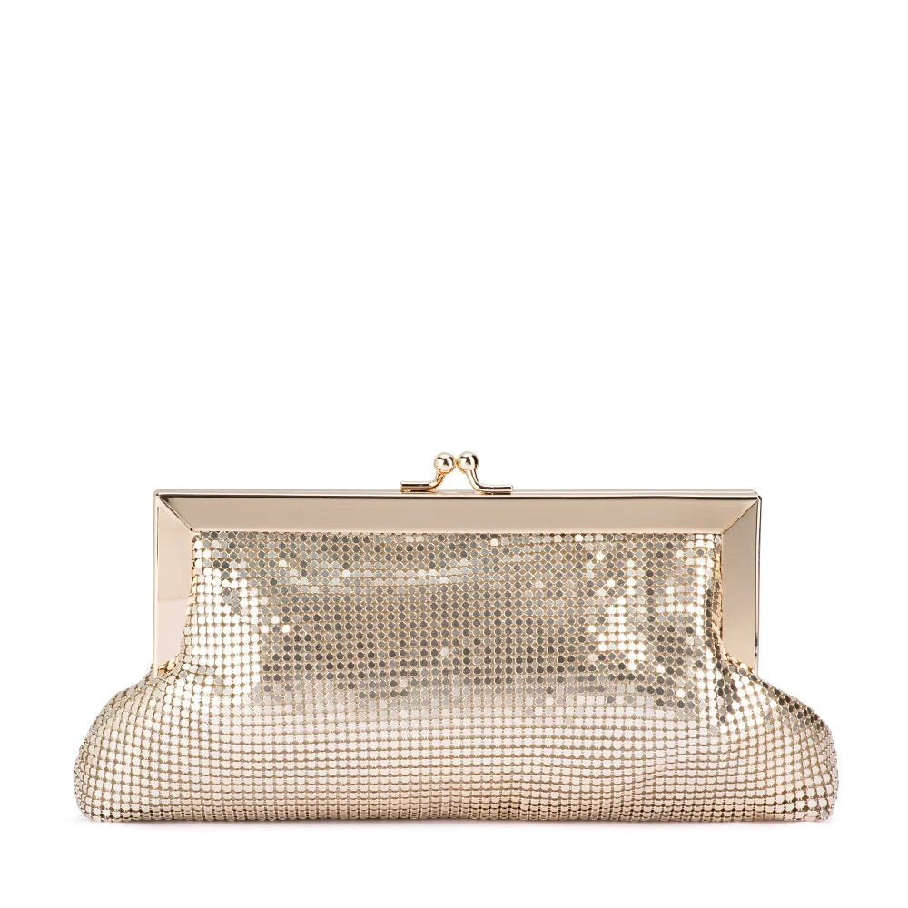 Olga Berg The Zara Mesh Frame Clutch | Gold || Pre_ Order ETA 4/10/2026