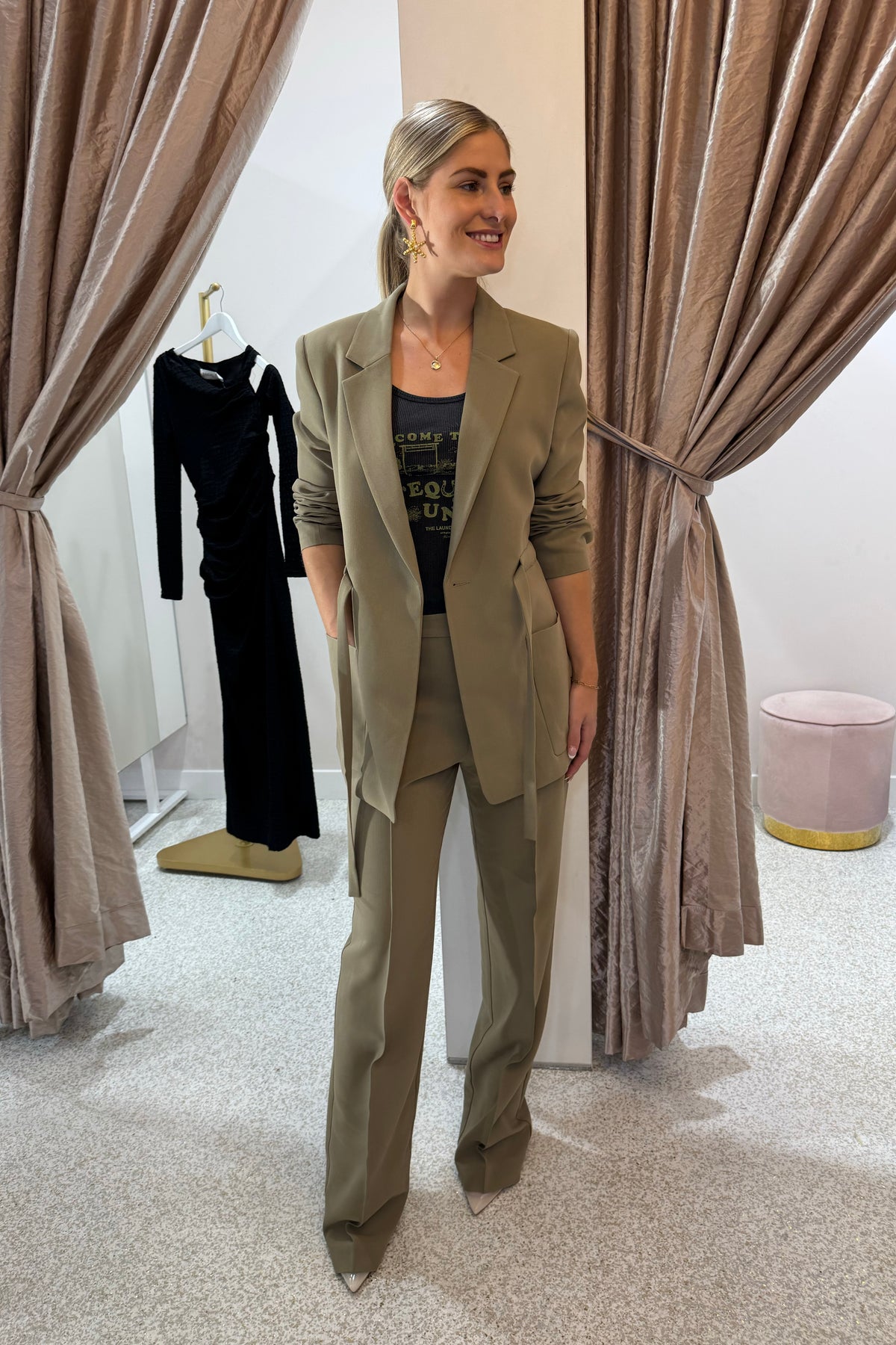 Shona Joy Irena Oversized Belted Blazer | Oak