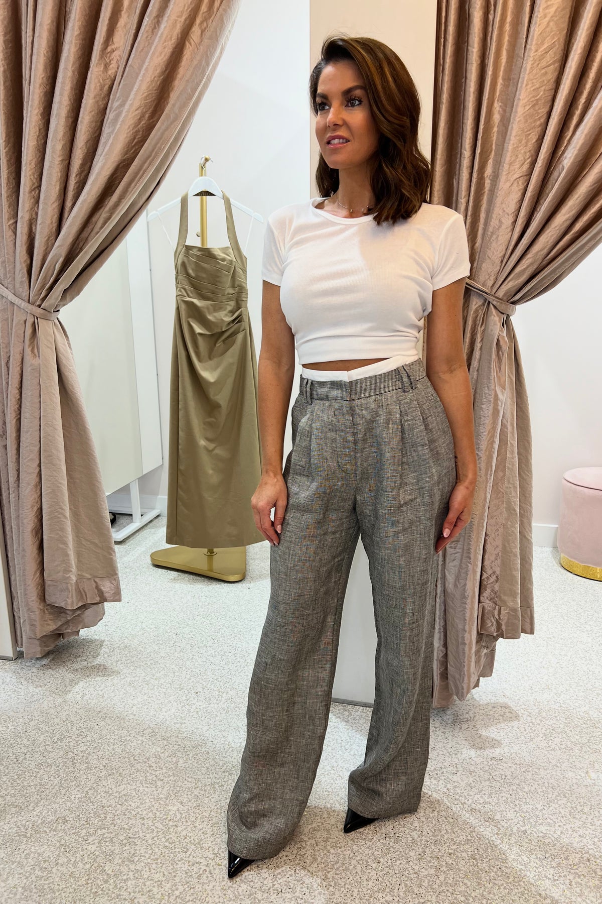Shona Joy Elliot Double Waist Band Pant | Concrete