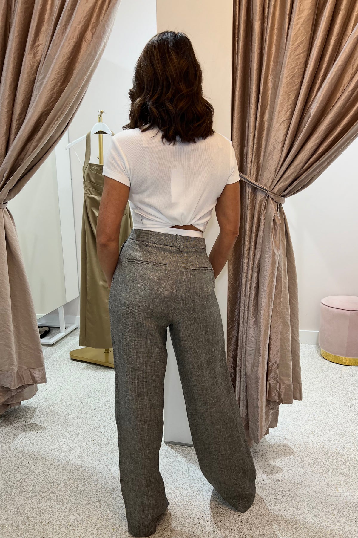 Shona Joy Elliot Double Waist Band Pant | Concrete