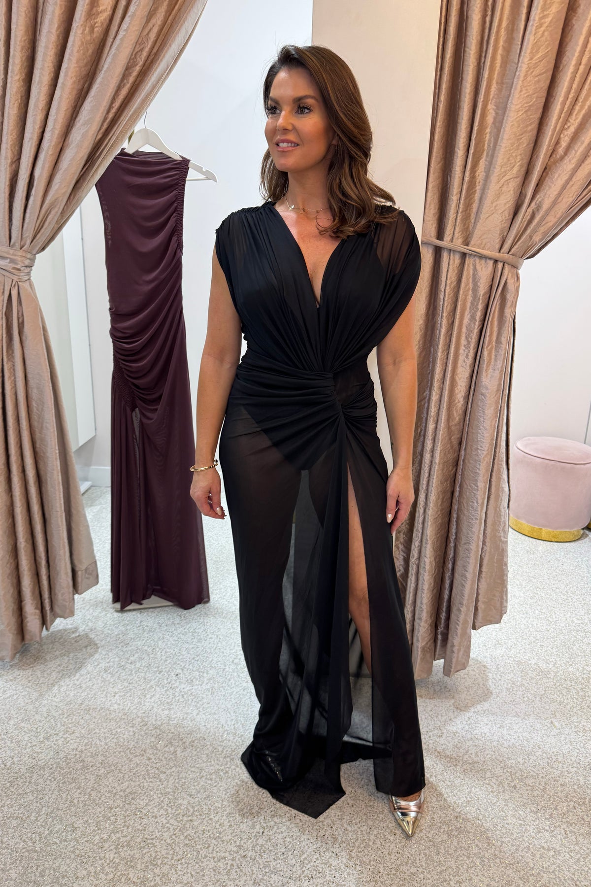Bec + Bridge Leia Drape Maxi Dress |  Black