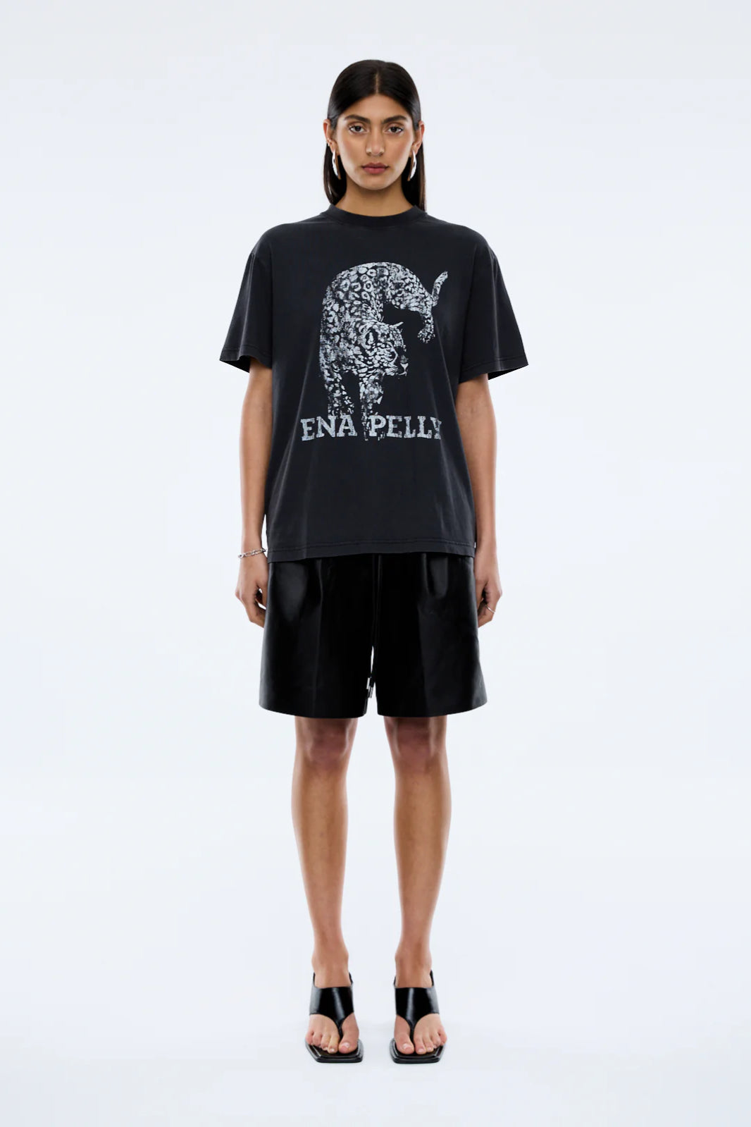 Ena Pelly Crawling Leopard Tee | Vintage Black