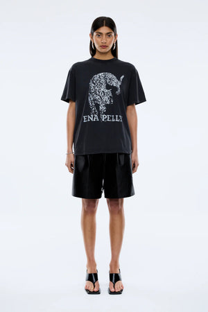Ena Pelly Crawling Leopard Tee | Vintage Black
