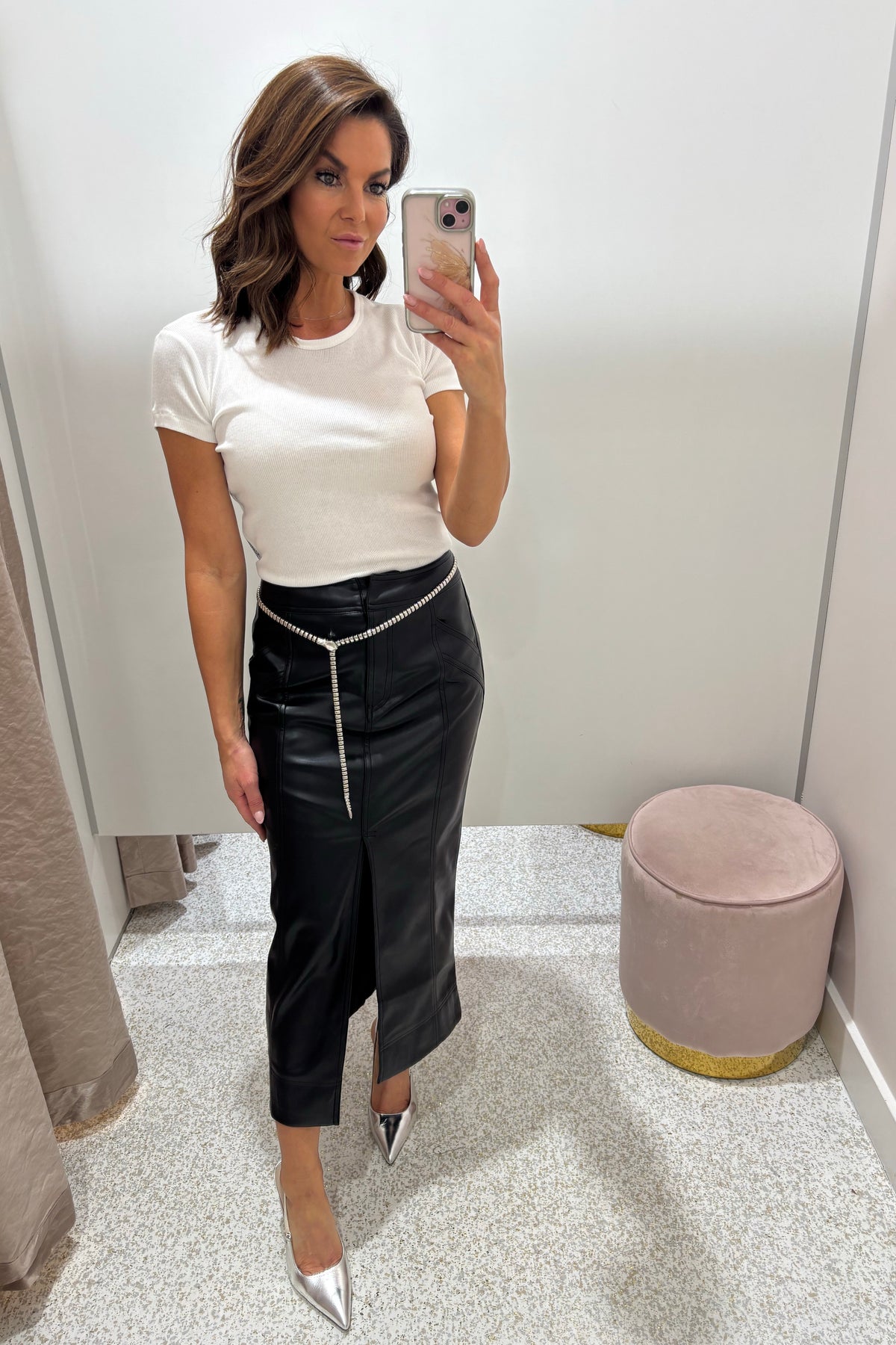 Chosen By Fifi & Annie The Amber Faux Leather Skirt | Black