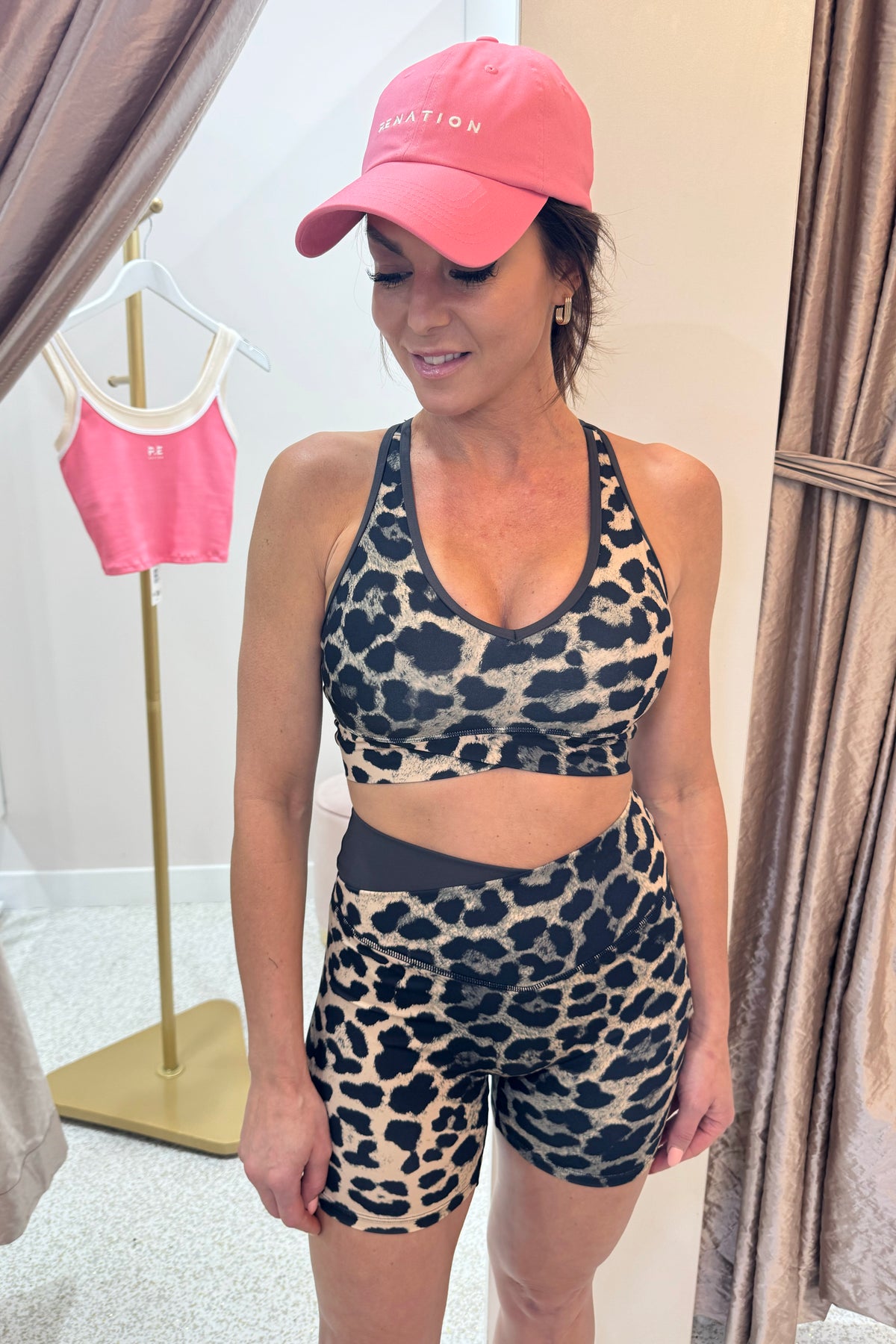 P.E Nation Vita Sports Bra | Leopard / Smokestone