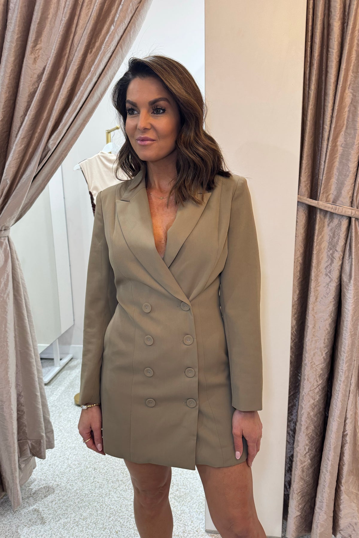 Chosen By Fifi & Annie The Vivienne Blazer Dress | Taupe