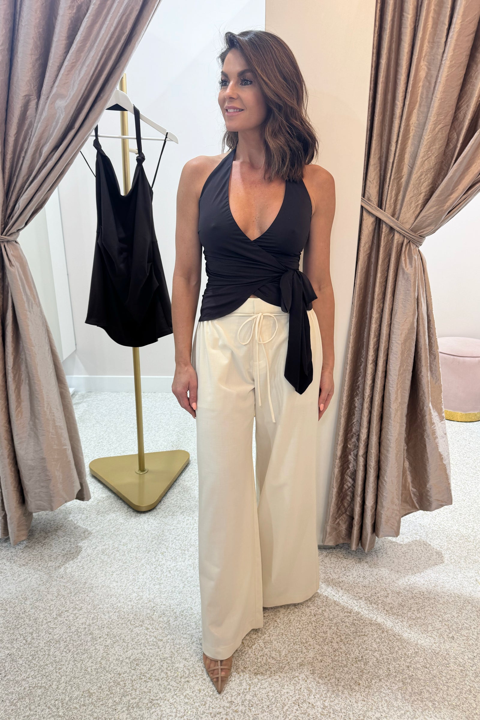 Bec + Bridge Astrid Wide Leg Pant | Ecru