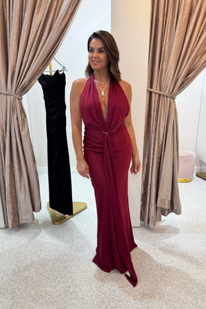 Misha The Donna Satin Dress | Jester Red