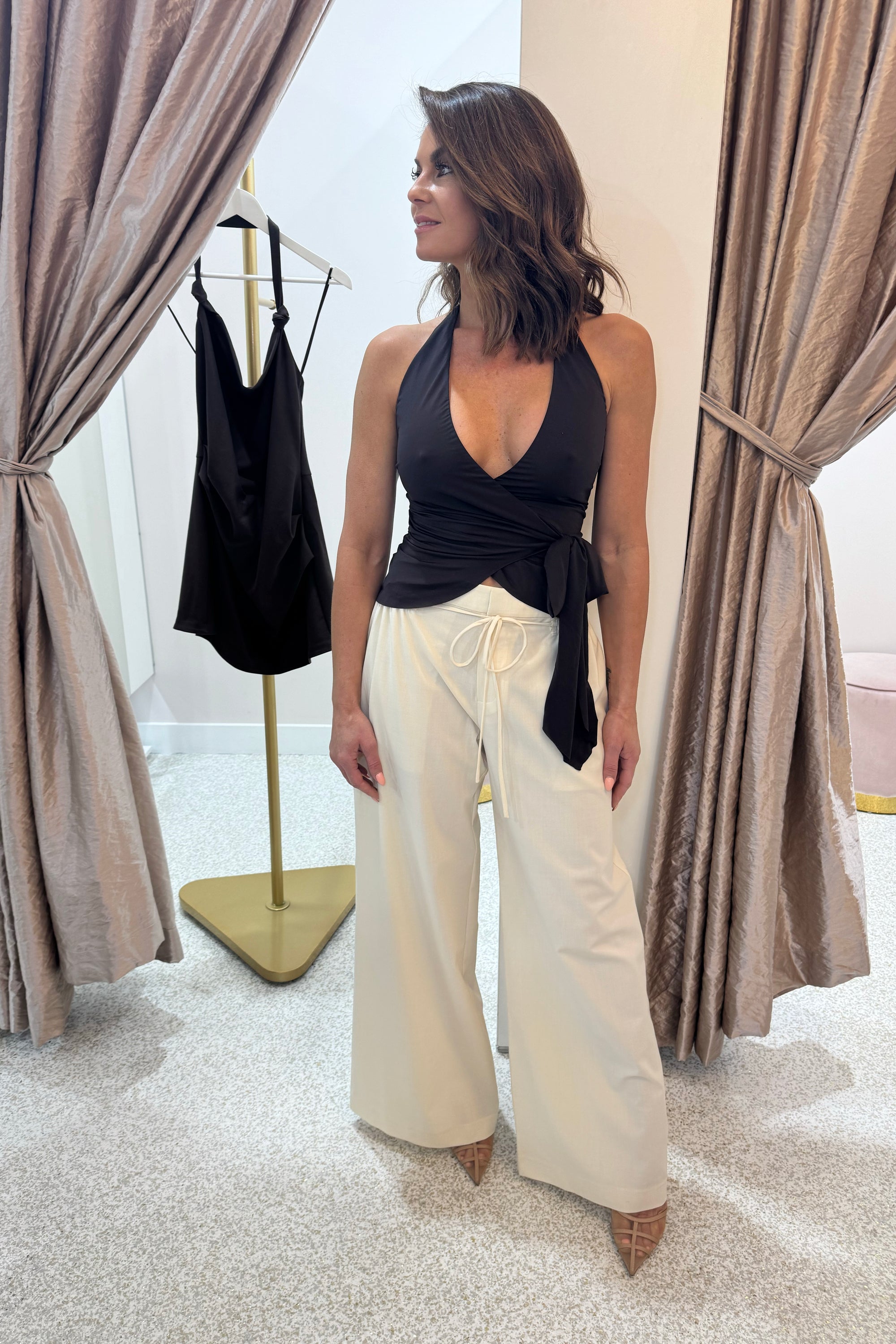 Bec + Bridge Astrid Wide Leg Pant | Ecru