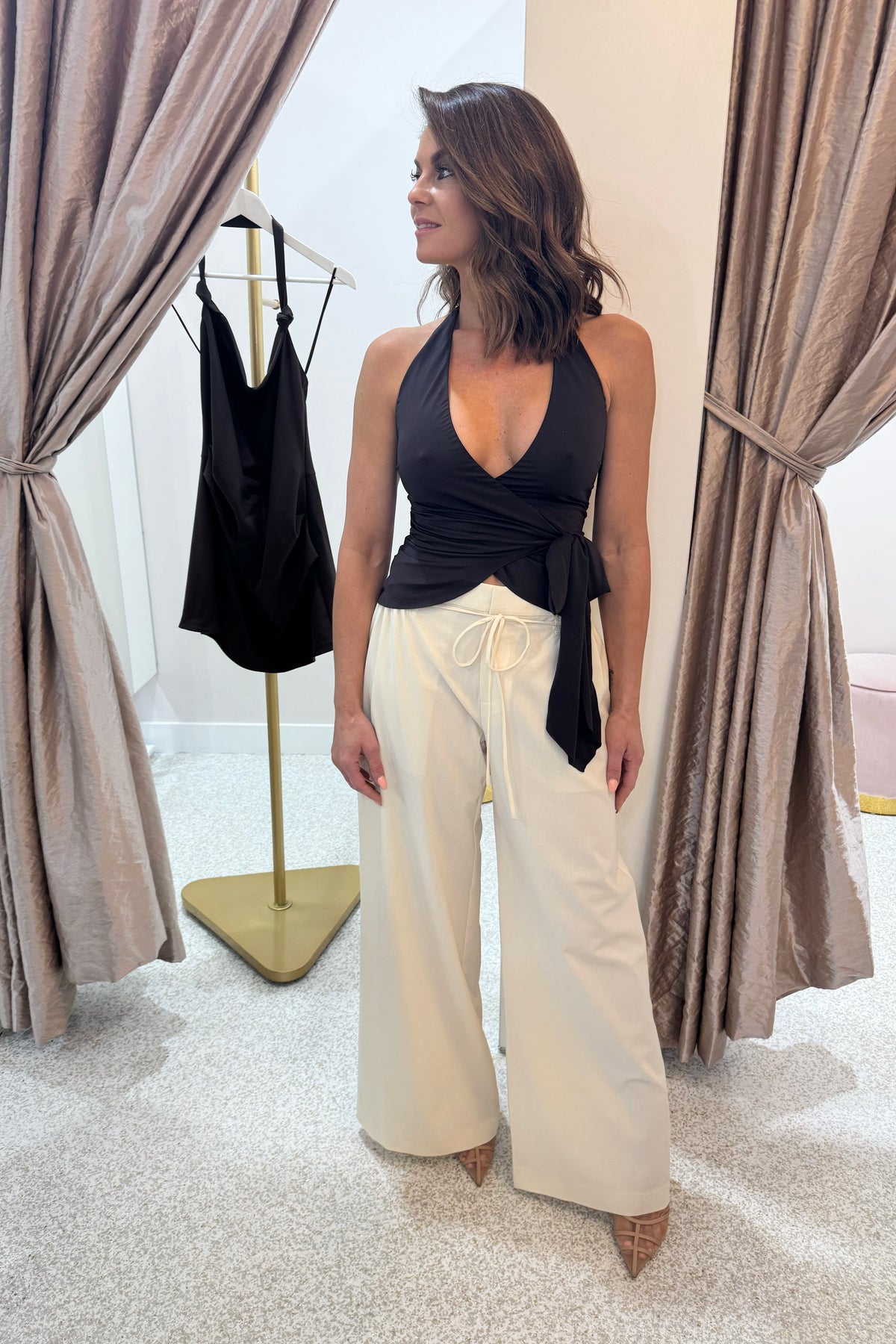 Bec + Bridge Astrid Wide Leg Pant | Ecru