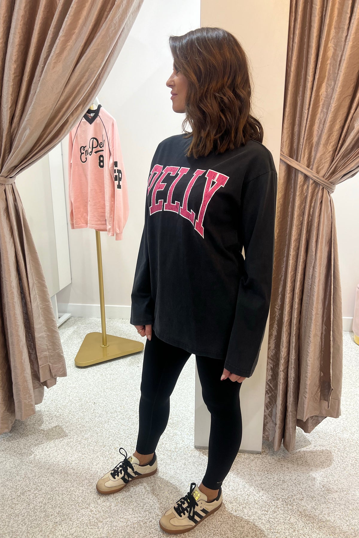 Ena Pelly Pink Kara Long Sleeve Tee | Vintage Black