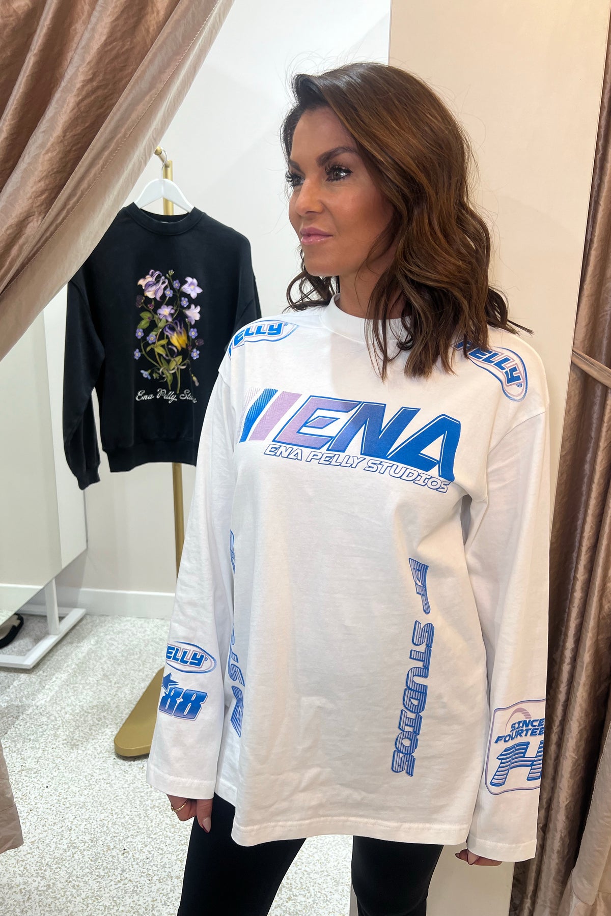 Ena Pelly Moto Long Sleeve Tee | Vintage White