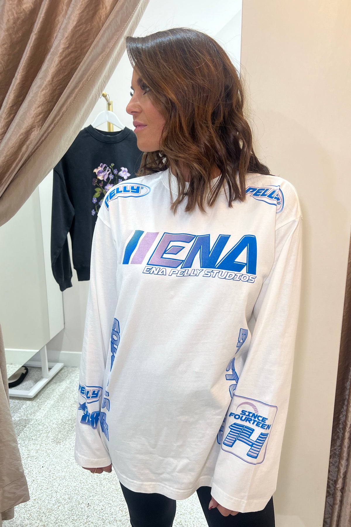 Ena Pelly Moto Long Sleeve Tee | Vintage White