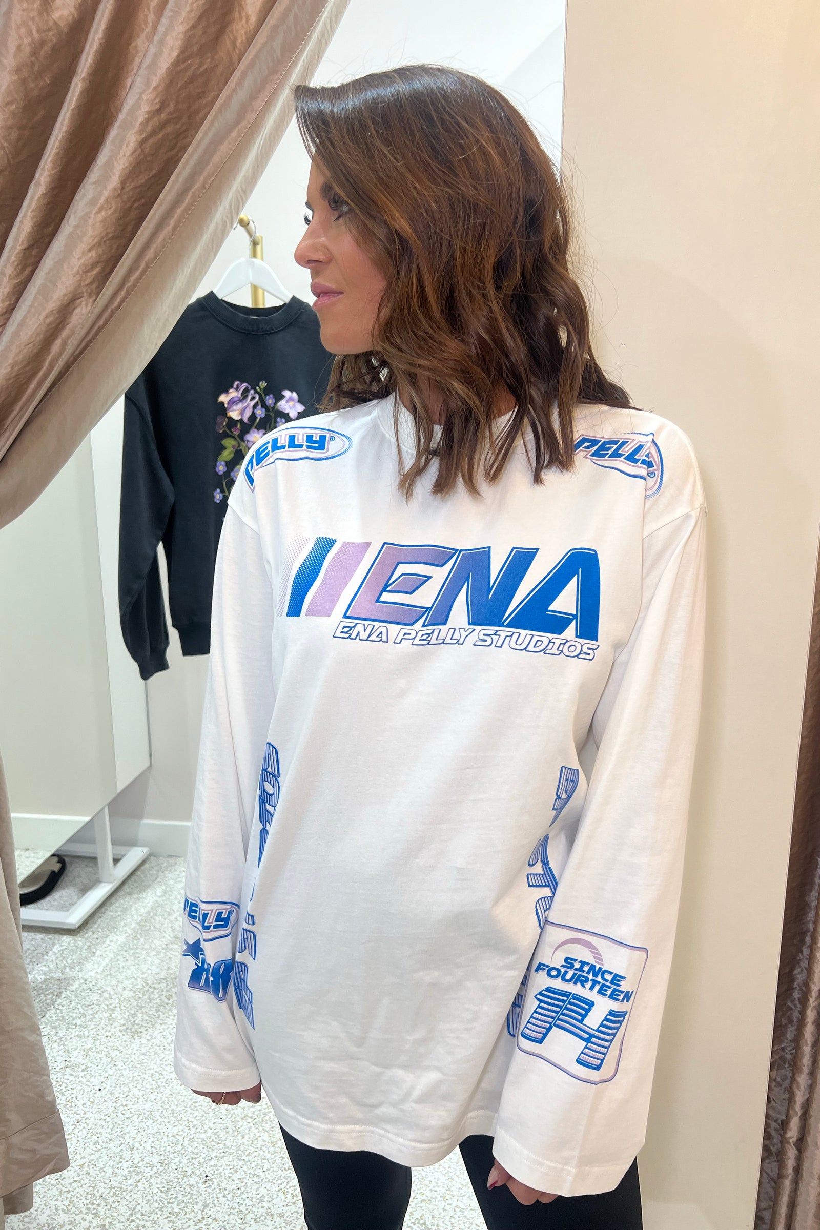 Ena Pelly Moto Long Sleeve Tee | Vintage White