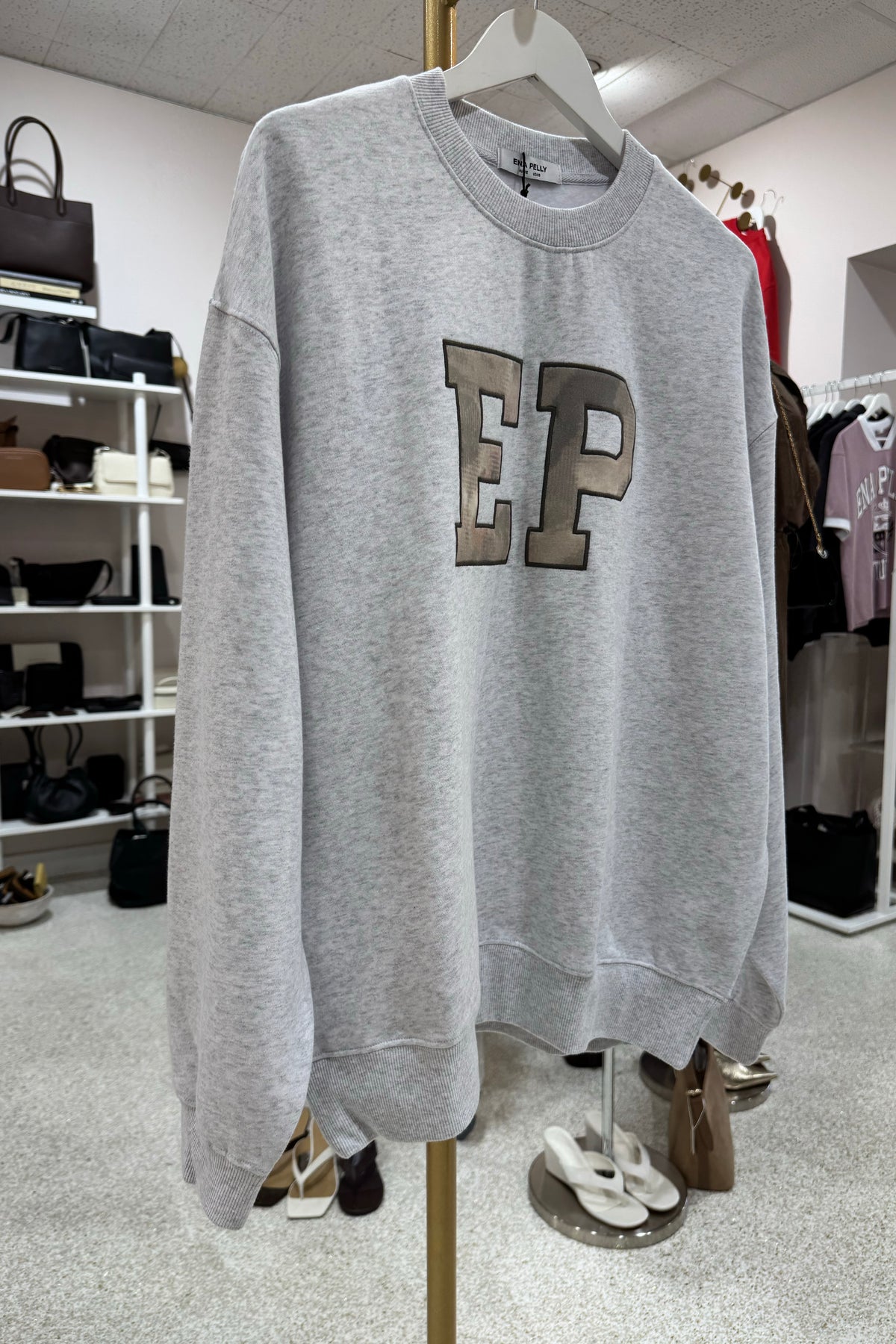 Ena Pelly Mila Oversized Sweater | White Marle