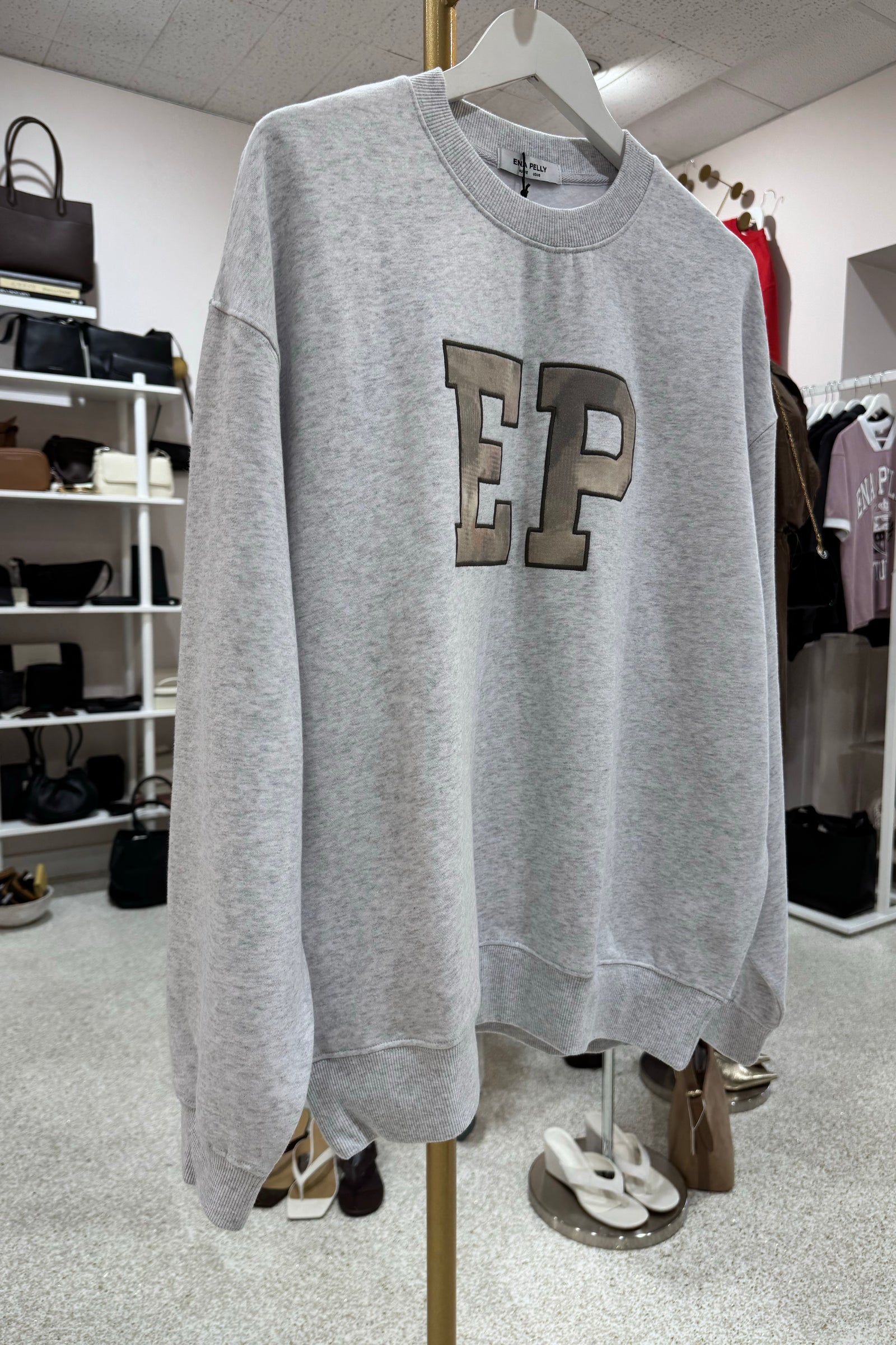 Ena Pelly Mila Oversized Sweater | White Marle